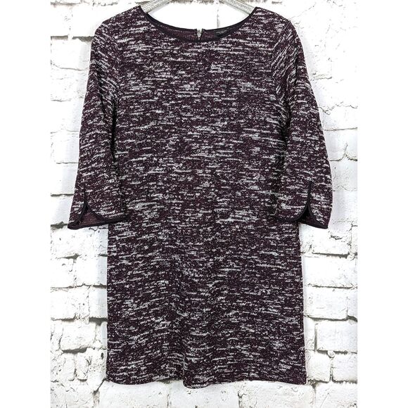 ANN TAYLOR FACTORY Minimalist Mod Marled Shift Sweater Dress Large - Picture 1 of 6